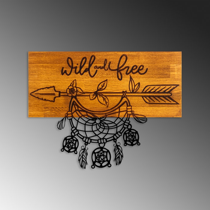 Wallity Wild and Free Escultura de pared de madera y metal Nogal y negro